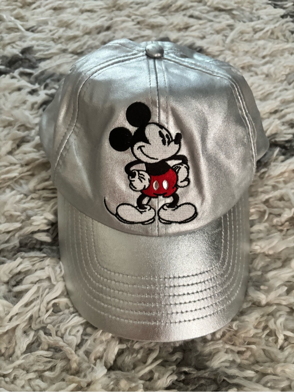 Mickey Mouse Disney Silver Metallic cBaseball Cap